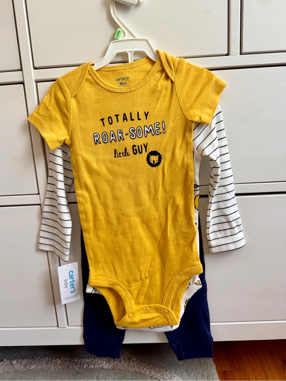 Carter's Yellow 'Totally Roar-Some!' Baby One-Piece
